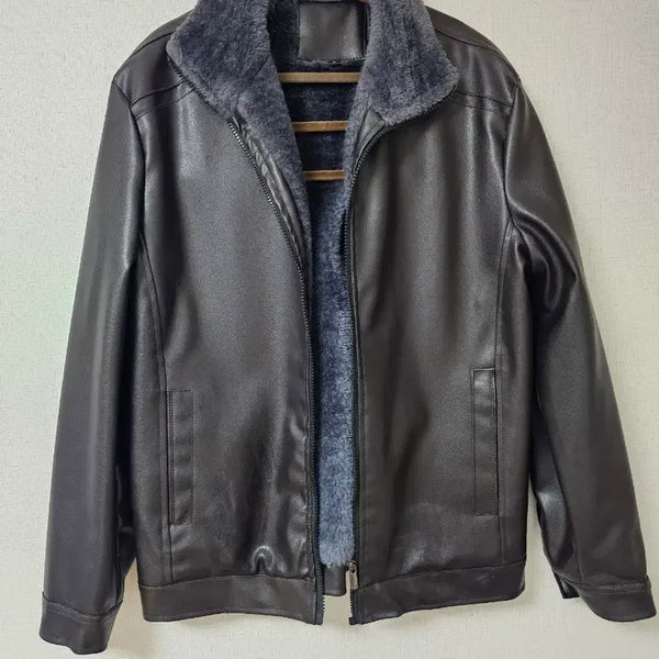[BUNJANG] Unisex Faux Leather Mouton Jacket / 남자 가죽 무스탕 자켓 (남녀공용)