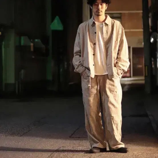 [BUNJANG] ANACHRONORM Hickory Double Knee Painter Pants / 아나크로놈 히코리 더블니페인터팬츠. 34 바지