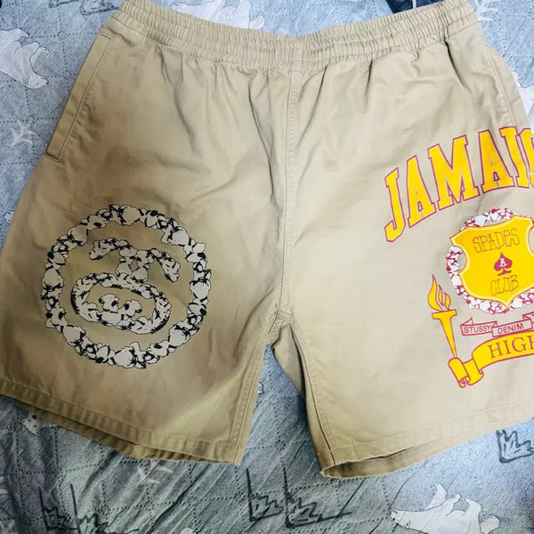 [BUNJANG] Stussy x Denim Tears Gym Shorts Khaki / 스투시 x 데님 티어스 짐 쇼츠 카키 반바지