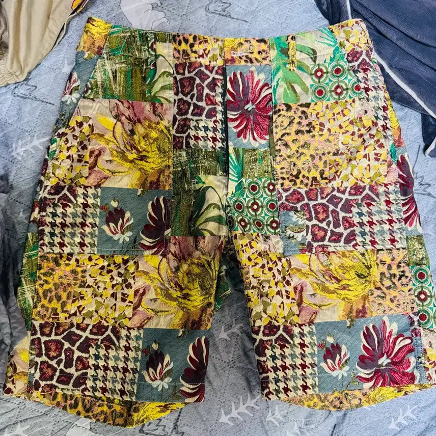 [BUNJANG] Engineered Garments Patchwork Shorts Multicolor Poly Acetate / 엔지니어드가먼츠 쇼츠 반바지Multi Color Poly Acetat