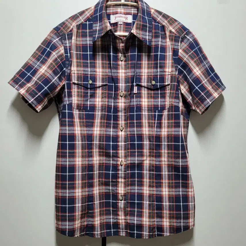 [BUNJANG] Janriver Women's Check Short Sleeve Shirt M / janriver 여성 반팔 셔츠 M