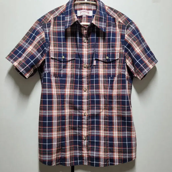 [BUNJANG] Janriver Women's Check Short Sleeve Shirt M / janriver 여성 반팔 셔츠 M