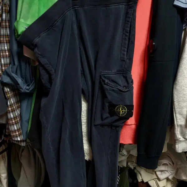 [BUNJANG] Stone Island One Pocket Cargo Jogger Pants Navy L / 스톤아일랜드 원포켓 카고 조거 팬츠 네이비 L 큐알정품완료