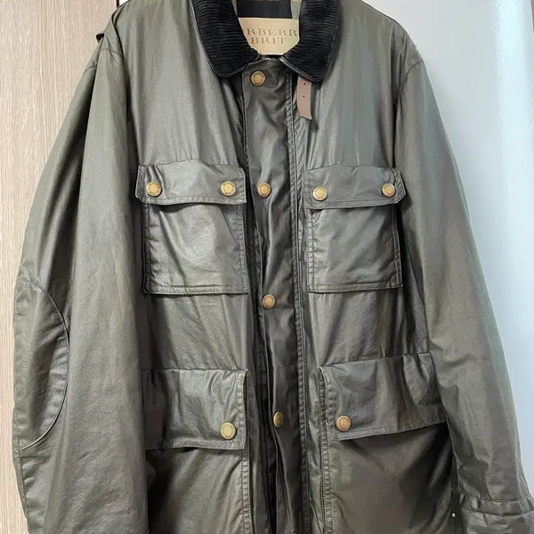 [BUNJANG] Burberry Brit Wax Jacket Khaki / 버버리 브릿 왁스 자켓 카키