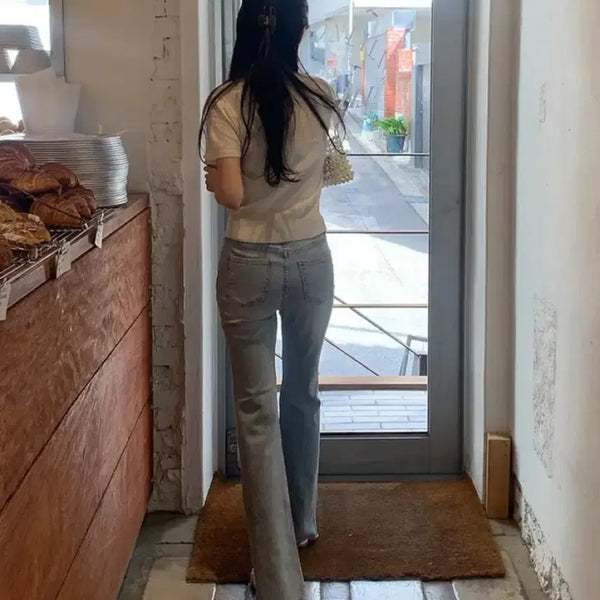 [BUNJANG] Fine Thank You Light Wash Summer Bootcut Jeans / 연청 부츠컷 여름 청바지 파인탱큐