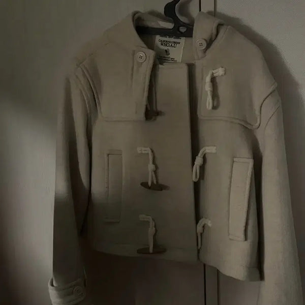 [BUNJANG] Whoau Beige Toggle Hooded Short Coat / 후아유 숏코트