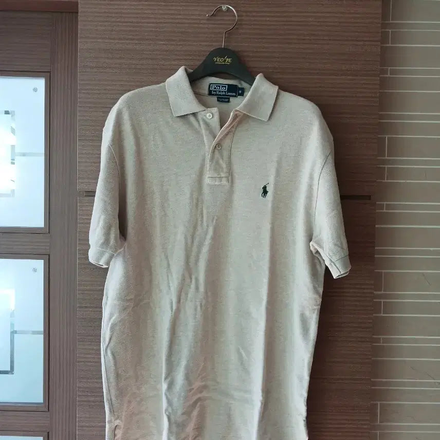 [BUNJANG] Polo Ralph Lauren Men's Beige Short Sleeve Polo Shirt / 남성용 폴로 랄프로렌 반팔 카라티 베이지