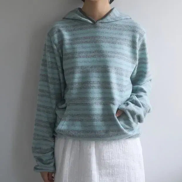 [BUNJANG] Pesto Stripe Sweat Hoodie / 페스토 스트라이프 스웻 후드티