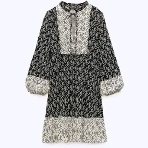 [BUNJANG] ZARA Bohemian Ethnic Pattern Dress Size S / 자라 zara 보헤미안 에스닉 패턴 원피스 s사이즈