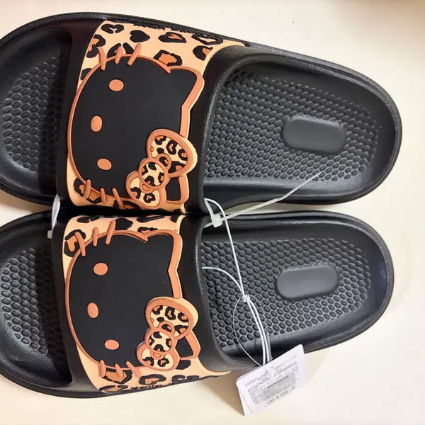 [BUNJANG] Hello Kitty Leopard Slippers / 헬로키티 레오파드 슬리퍼