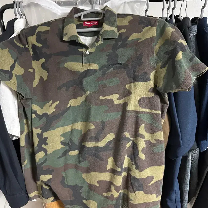 [BUNJANG] Supreme Washed Camo Polo Woodland Camo SS25 / 슈프림 워시드 카모 폴로 우드랜드 카모 - 25SS