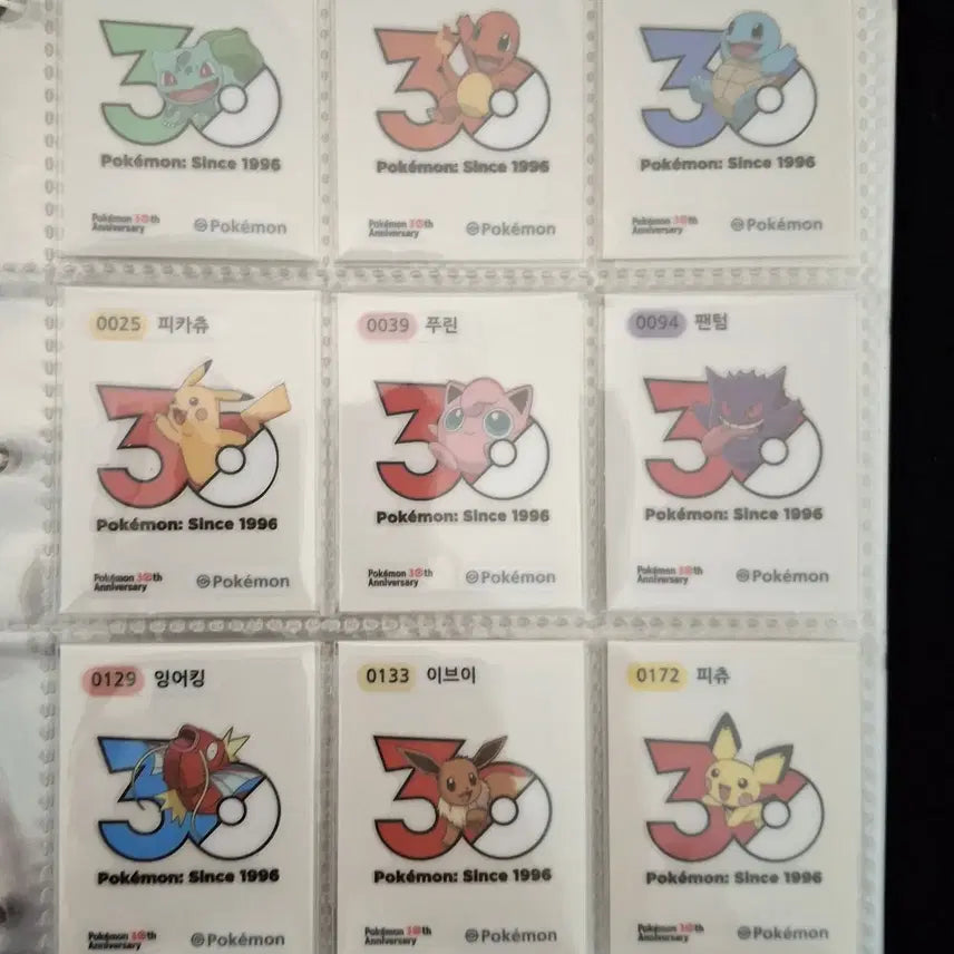 [BUNJANG] Pokemon Sticker 30th Anniversary Logo + Artwork Full Set / 포켓몬 띠부씰 30주년 로고+아트워크 전종 세트