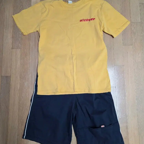 [BUNJANG] ACOVER Yellow Short Sleeve T-Shirt L / ACOVER 반팔티 옐로우 L 가슴반품 54 티셔츠