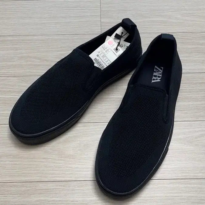 [BUNJANG] ZARA Knit Slip-on Shoes Black / 자라 니트 슬립온 블랙