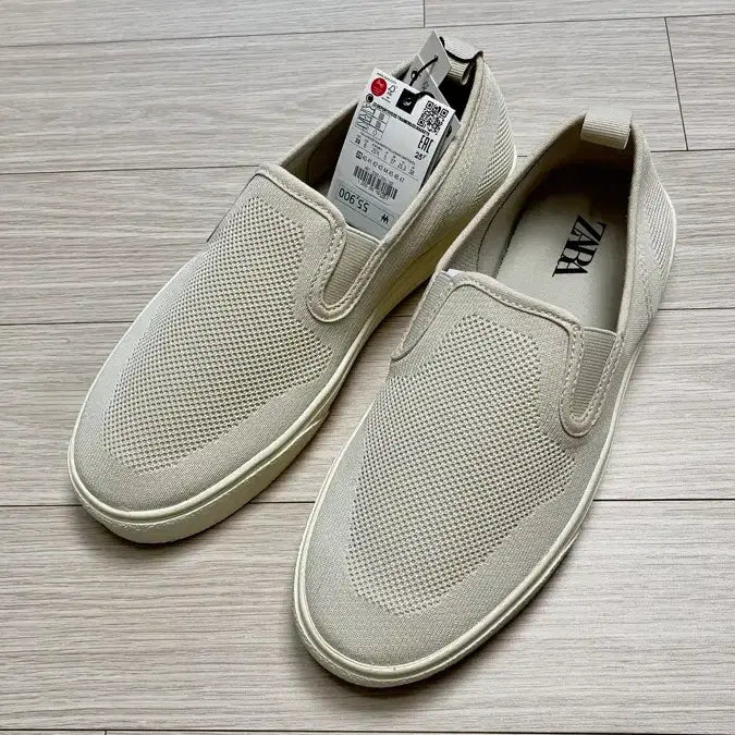 [BUNJANG] Zara Knit Slip-On Shoes Beige / 자라 니트 슬립온 신발 베이지