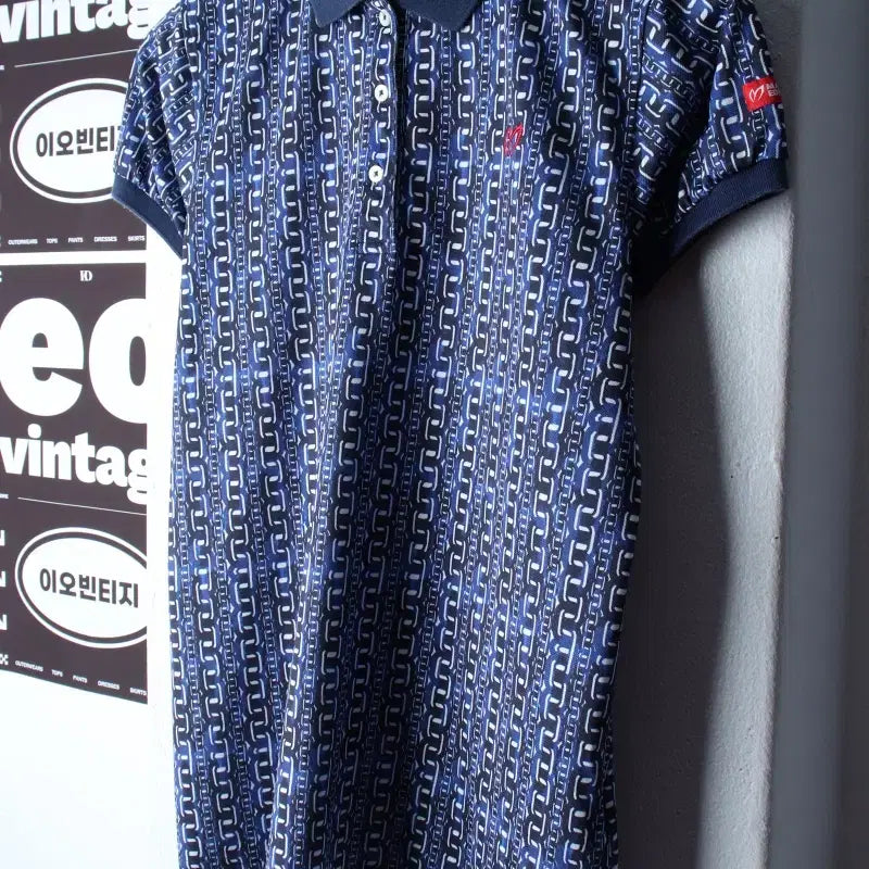 [BUNJANG] Master Bunny Half-Sleeve Polo T-Shirt (Blue H34166) / W(S-M) 마스터버니 반팔 카라 티셔츠 골프 기능성 블루-H34166