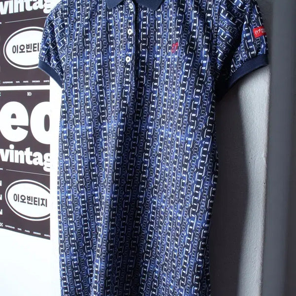 [BUNJANG] Master Bunny Half-Sleeve Polo T-Shirt (Blue H34166) / W(S-M) 마스터버니 반팔 카라 티셔츠 골프 기능성 블루-H34166