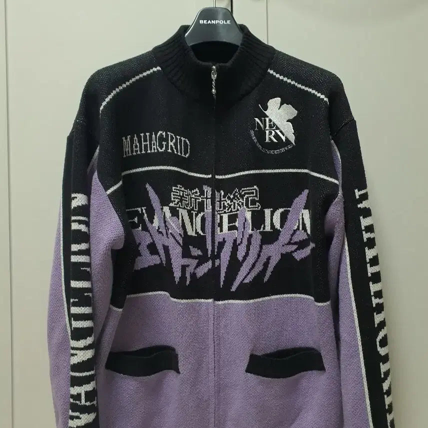 [BUNJANG] Mahagrid x Evangelion Zip-Up Knit L / 마하그리드 에반게리온 집업 니트 L