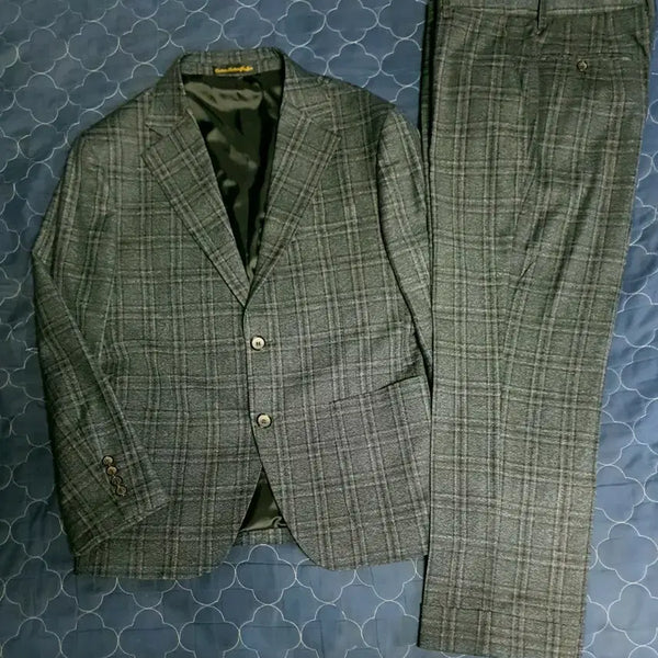 [BUNJANG] Jay Jin Homme Tailored Black Label Classic Tartan Check Suit Set-Up (Gray) / (맞춤정장) 제이진옴므 테일러드 블랙라벨 클래식 타탄체크 수트셋업 그레이