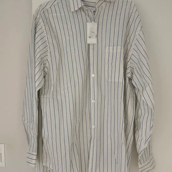 [BUNJANG] The Unmelted Blue Silk Stripe Shirt L / 더 녹인 블루실 스트라이프 셔츠 L