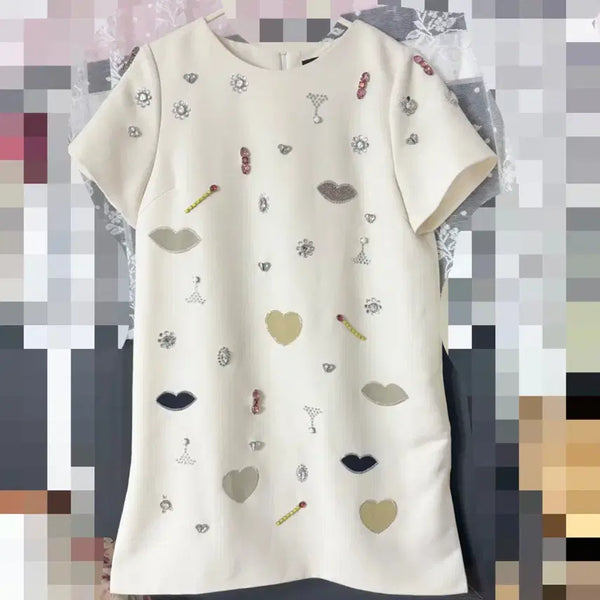 [BUNJANG] Women's Embellished Top with Cubic, Stone, and Bead Accents / 큐빅, 스톤, 비즈장식 여성 상의 m