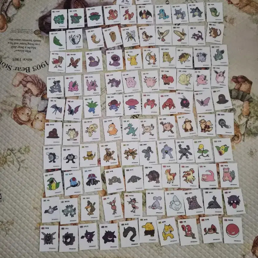 [BUNJANG] Pokemon Sticker 1st Generation Bundle Set (Includes 2 Mewtwo Stickers) / 포켓몬 띠부씰 1세대 띠부씰 뮤츠두장 포함 일괄판매합니다