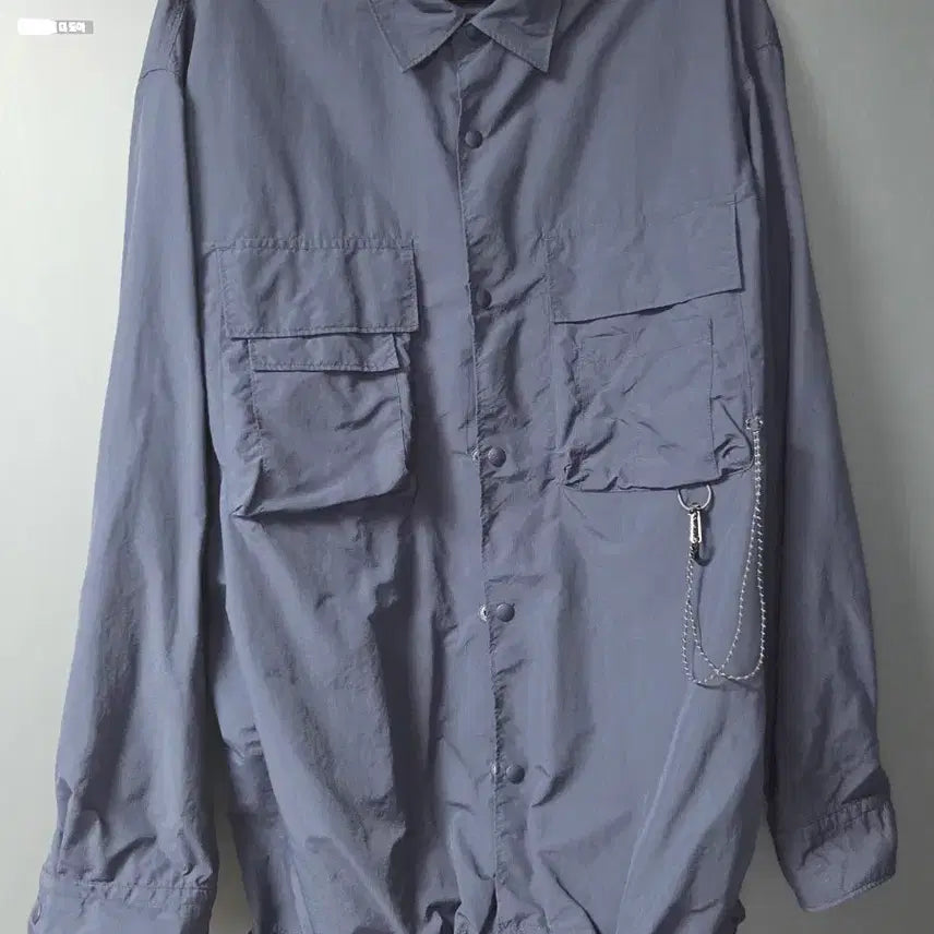 [BUNJANG] Musinsa Standard City Leisure Ripstop Cargo Shirt Navy M / 무신사 스탠다드 시티 레저 립스타 카고 셔츠 네이비  M