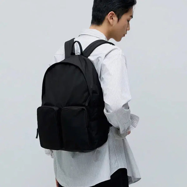 [BUNJANG] MUDIDI Crinkle Two Pocket Backpack Black / 무탠다드 크링클 투 포켓 백팩 블랙 새상품