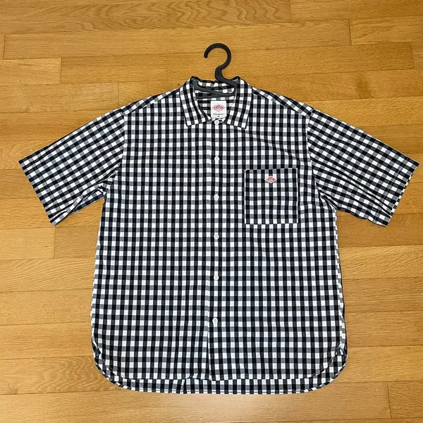 [BUNJANG] Danton Gingham Short-Sleeve Shirt Navy / Danton 단톤 깅엄 셔츠