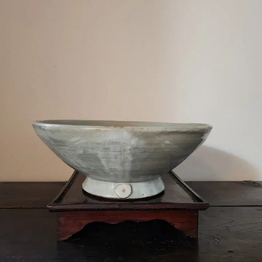 [BUNJANG] Han Yu-suk Celadon Large Oval Bowl (Dawon/Yeoncha) / 한유숙 작가 미사용 대형 분청 오브제 (다완/연차)