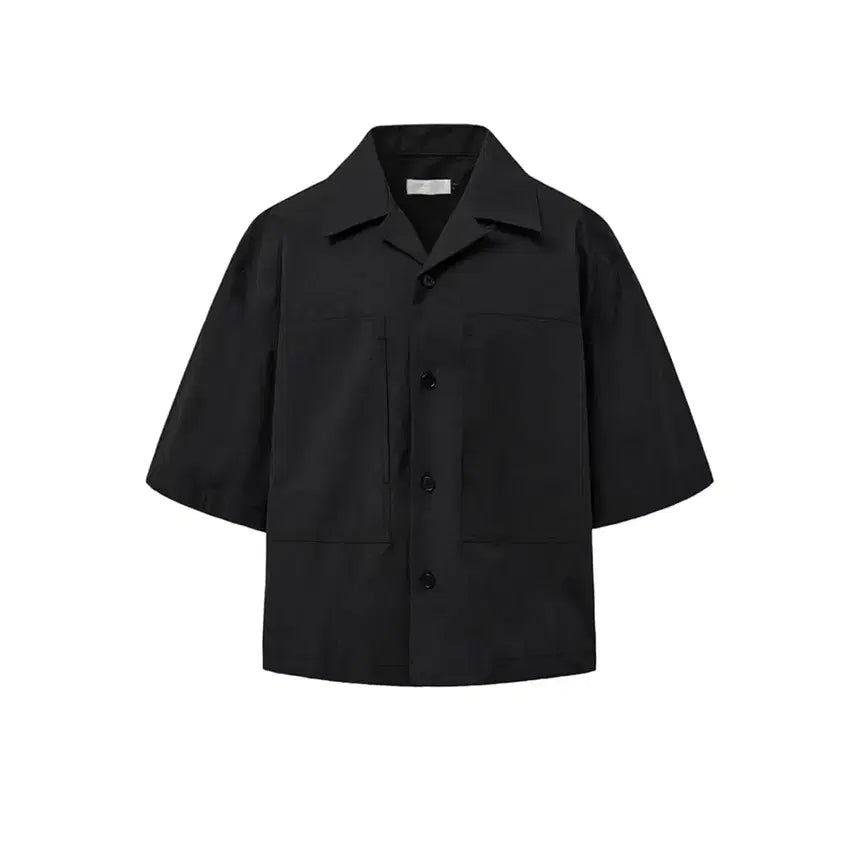 [BUNJANG] AMomento Pocket Half Shirt Black M / 아모멘토 포켓 하프 셔츠 블랙 M