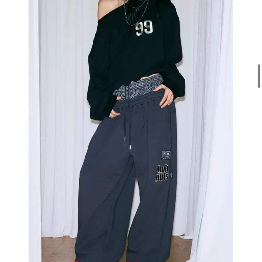 [BUNJANG] Mysterious Hotel Layered Sweatpants Charcoal / (새상품) 미스테리어스호텔 레이어드 스웻팬츠 챠콜