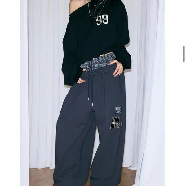 [BUNJANG] Mysterious Hotel Layered Sweatpants Charcoal / (새상품) 미스테리어스호텔 레이어드 스웻팬츠 챠콜