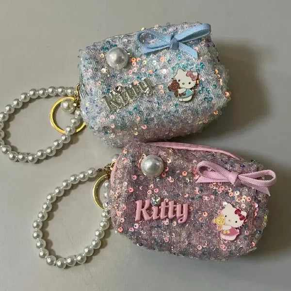 [BUNJANG] Hello Kitty Sequin Pouch / 헬로키티 스팽글 반짝이 파우치 고전문구 고전키티