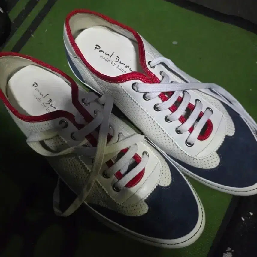 [BUNJANG] Pollux Brian Sneakers White Navy Red Size 255 / 폴브리엄 스니커즈 화이트 네이비 레드 255사이즈
