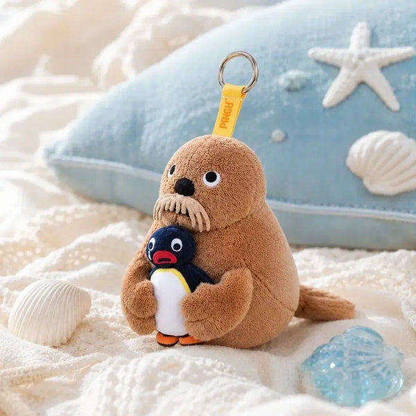 [BUNJANG] Pingu & Walrus Keychain Plush Doll / 핑구 바다코끼리 키링 인형