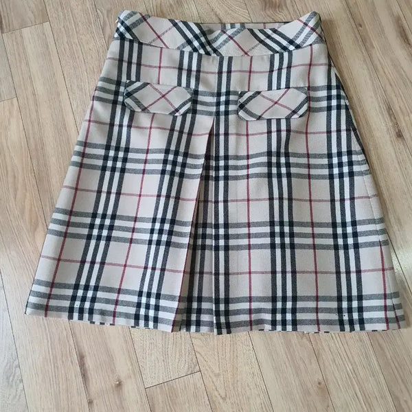 [BUNJANG] Burberry Check Suit Skirt (Size 27-28) / 버버리 체크 봄가을 정장스커트 (27ㅡ28)드라이완료