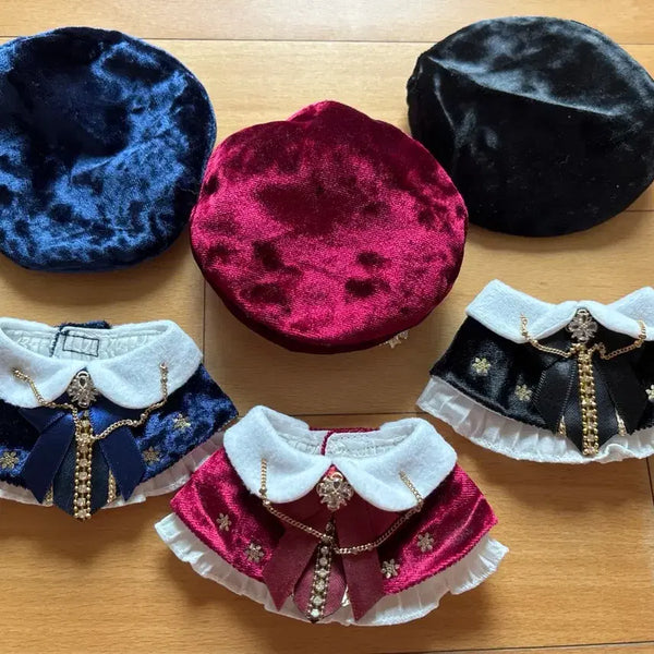 [BUNJANG] Ninimal Velvet Cape & Beret Set 10cm Doll Clothes / 니니멀 벨벳케이프 10cm