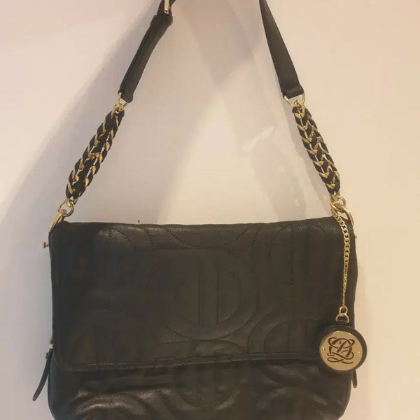 [BUNJANG] Louis Quatorze Women's Leather Shoulder Bag Black / 루이까또즈 여성 가죽 숄더백 블랙