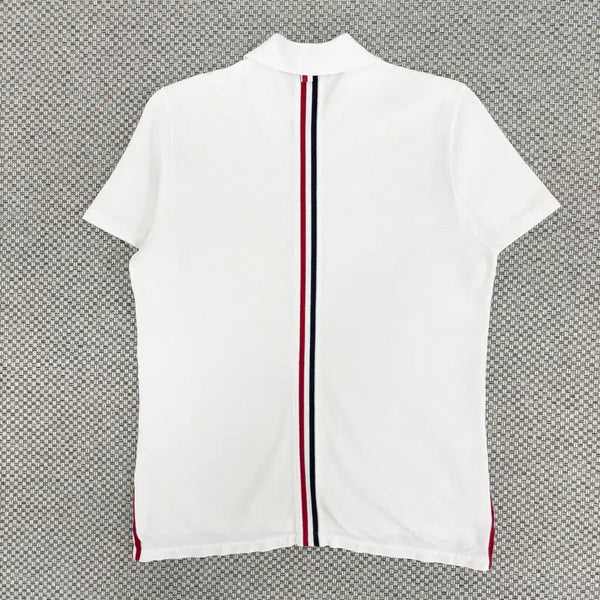 [BUNJANG] Thom Browne White Short-Sleeve Pique Polo Shirt Size 2 / [2]톰브라운 백삼선 pk 카라티