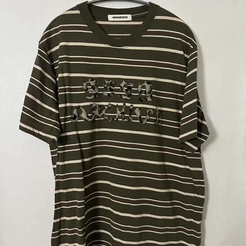 [BUNJANG] 9999Archive Grunge Bone Logo Stripe T-Shirt Size 2 / 9999아카이브 반발 티셔츠 2사이즈