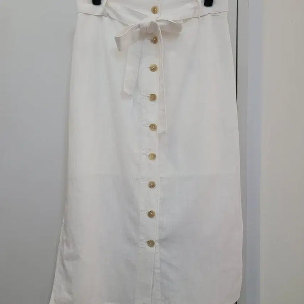 [BUNJANG] MOHAN Linen Blend Button Midi Skirt / 모한 MOHAN 린넨 블렌드 버튼 미디 스커트 M사이즈
