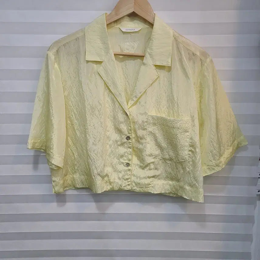 [BUNJANG] Silky Material Cropped Shirt / 실키소재 셔츠