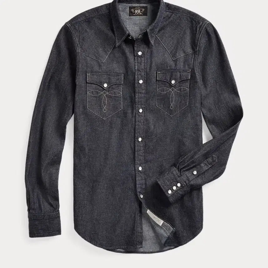 [BUNJANG] RRL Slim Fit Denim Western Shirt XL / 더블알엘 슬림핏 데님 웨스턴 셔츠  XL      RRL