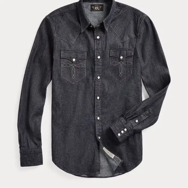 [BUNJANG] RRL Slim Fit Denim Western Shirt XL / 더블알엘 슬림핏 데님 웨스턴 셔츠  XL      RRL