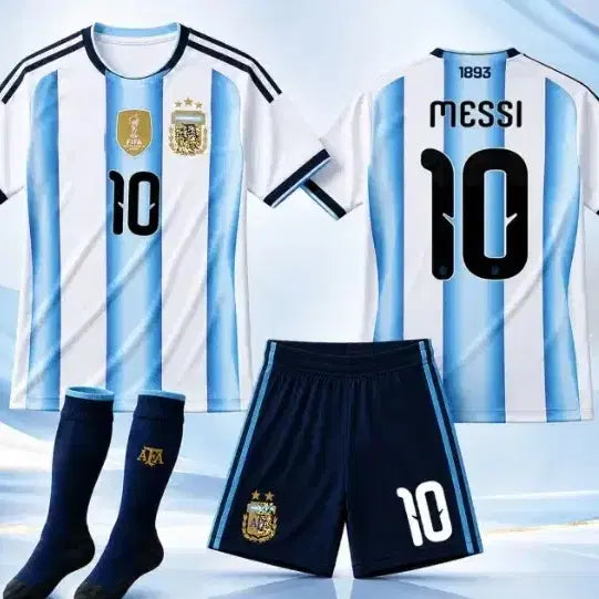 [BUNJANG] Lionel Messi Argentina Home Jersey Full Set Embroidered / (NEW) 아르헨티나 홈 메시 유니폼 풀세트 자수