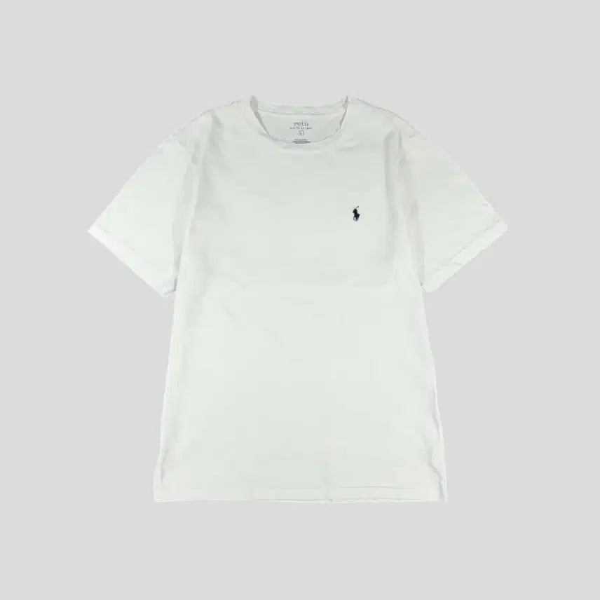 [BUNJANG] Polo Ralph Lauren White Navy Pony Cotton Short Sleeve T-Shirt / 폴로랄프로렌 화이트 네이비포니 코튼 반팔 티셔츠 S