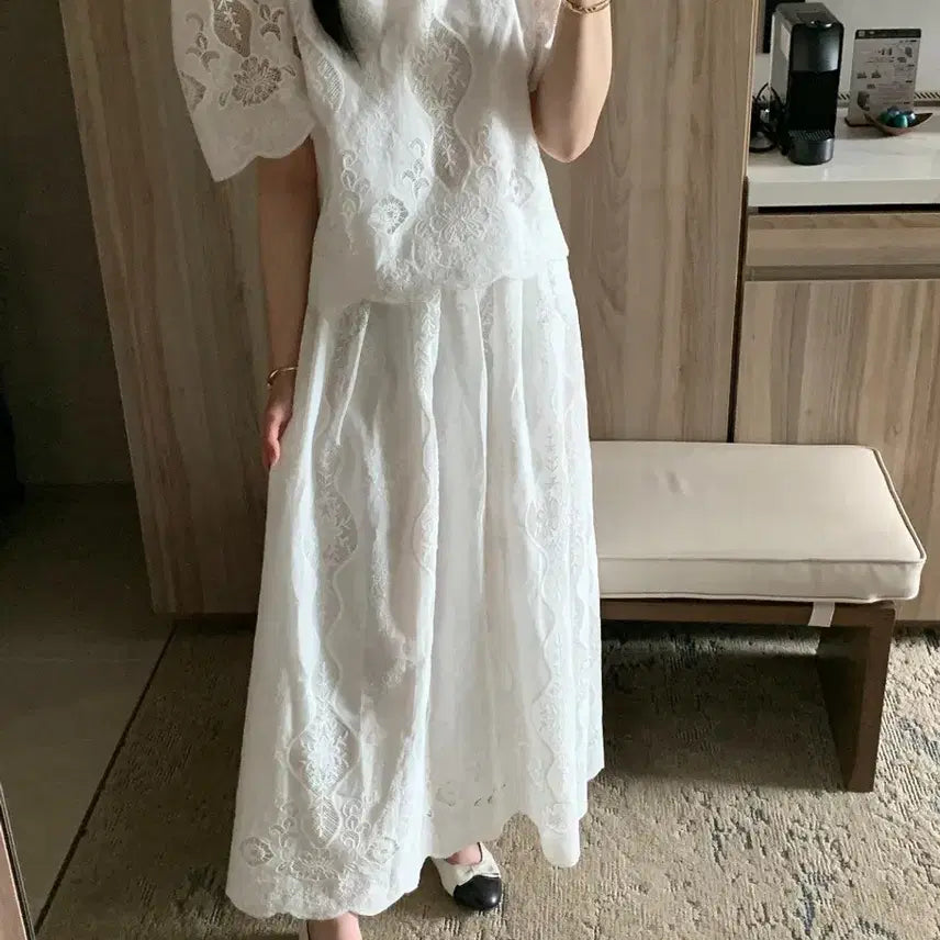 [BUNJANG] Bysini Rosy Lace Two-Piece Set / 바이씨니 로지레이스투피스
