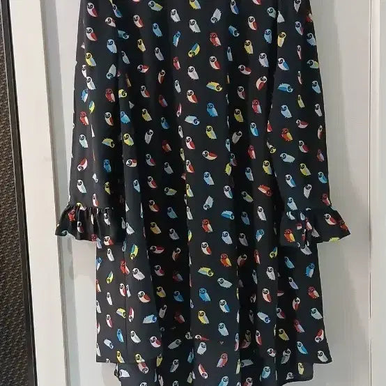 [BUNJANG] Lucky Chouette Frilled Hem Owl Pattern Dress / 럭키슈에뜨 원피스
