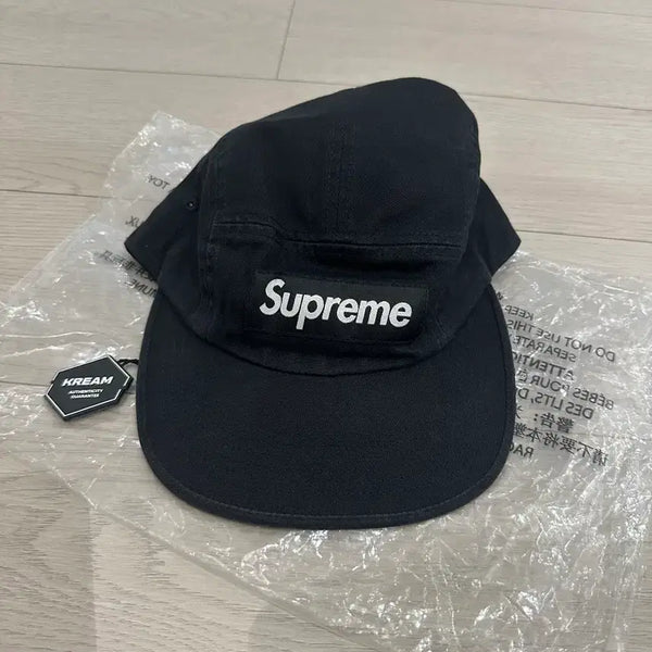 [BUNJANG] Supreme Washed Chino Twill Camp Cap Black / 새제품) 슈프림 워시드 치노 트윌 캠프캡 블랙